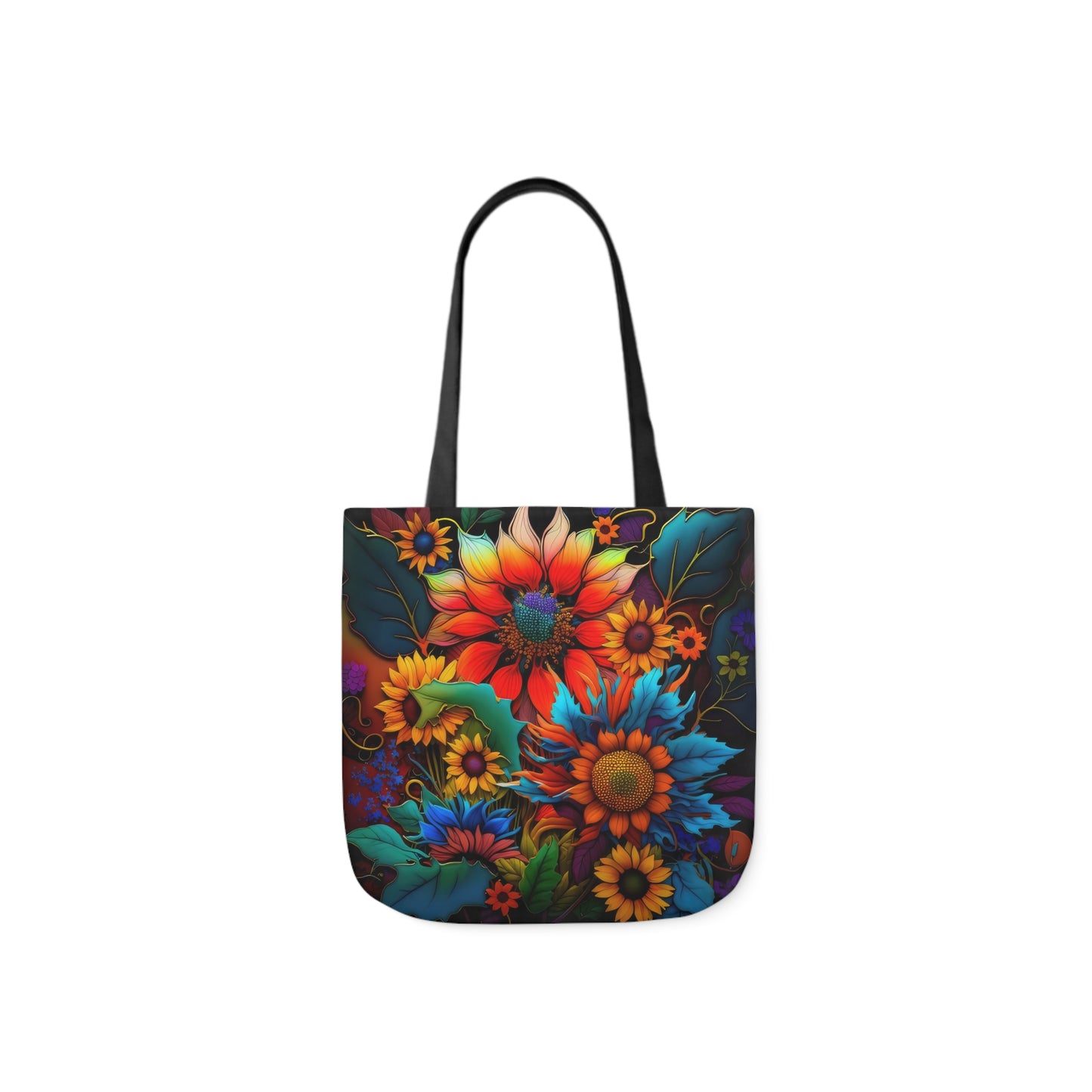 Bold And Beautiful Colorful Flowers Style Two Polyester Canvas Tote Bag (AOP)