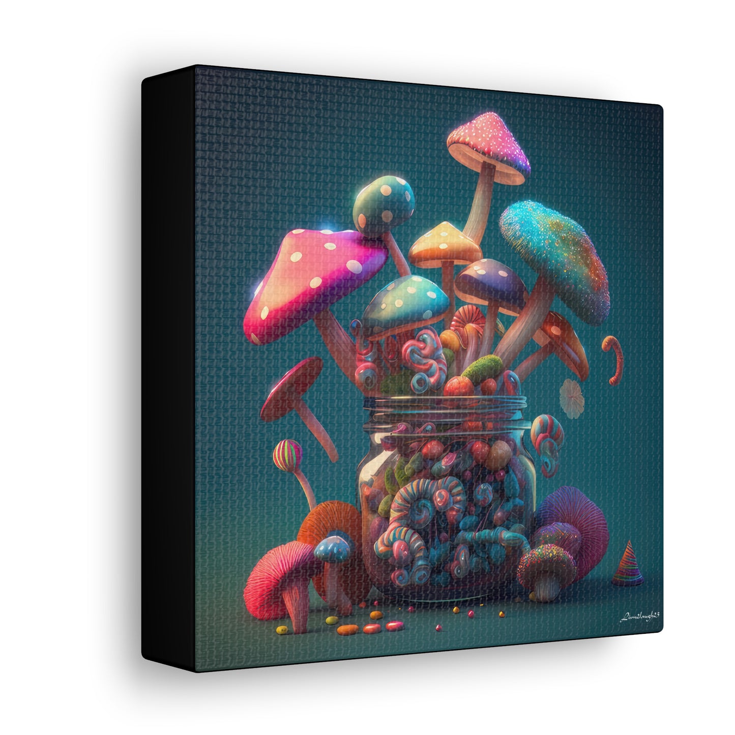 Beautiful Mushroom Luminating Colorful Bliss 11 Canvas Gallery Wraps