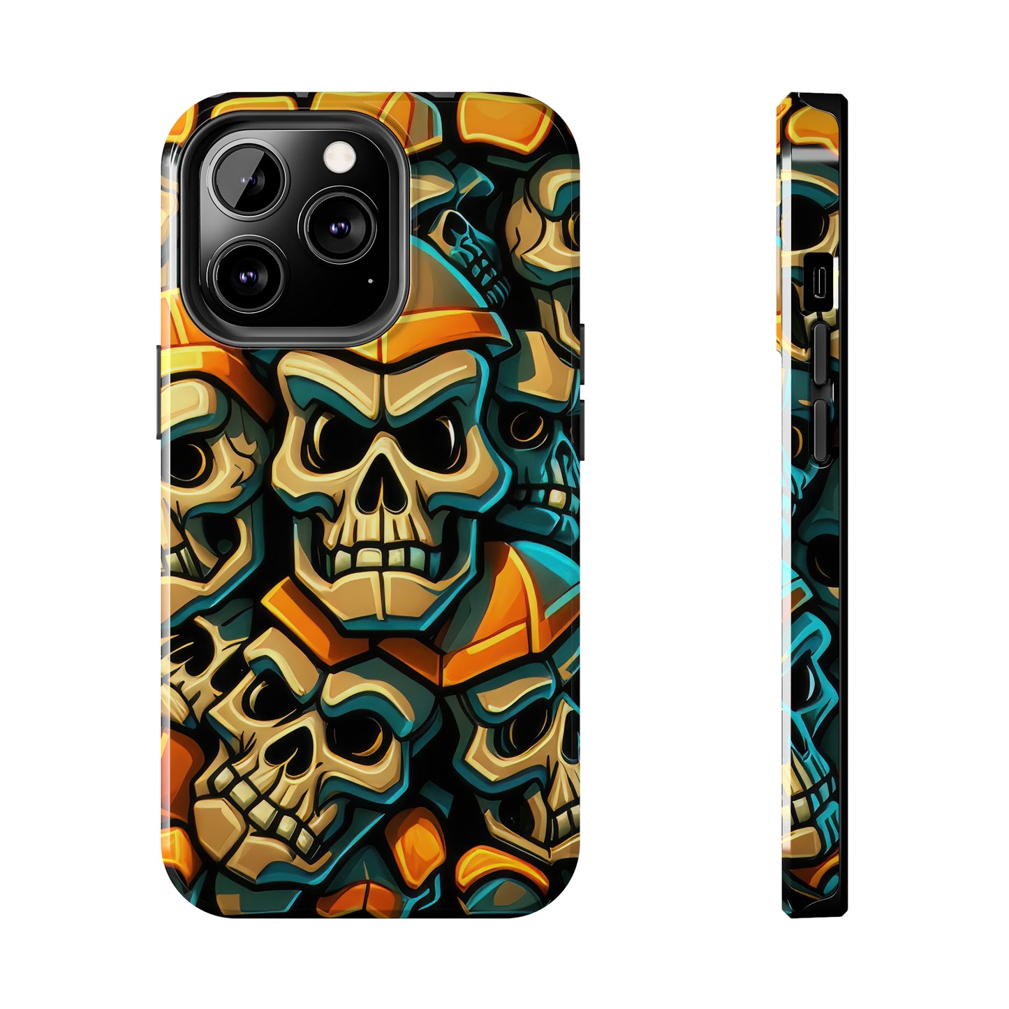 Metallic Chrome Skulls and classic Designed 16 Tough Phone Cases