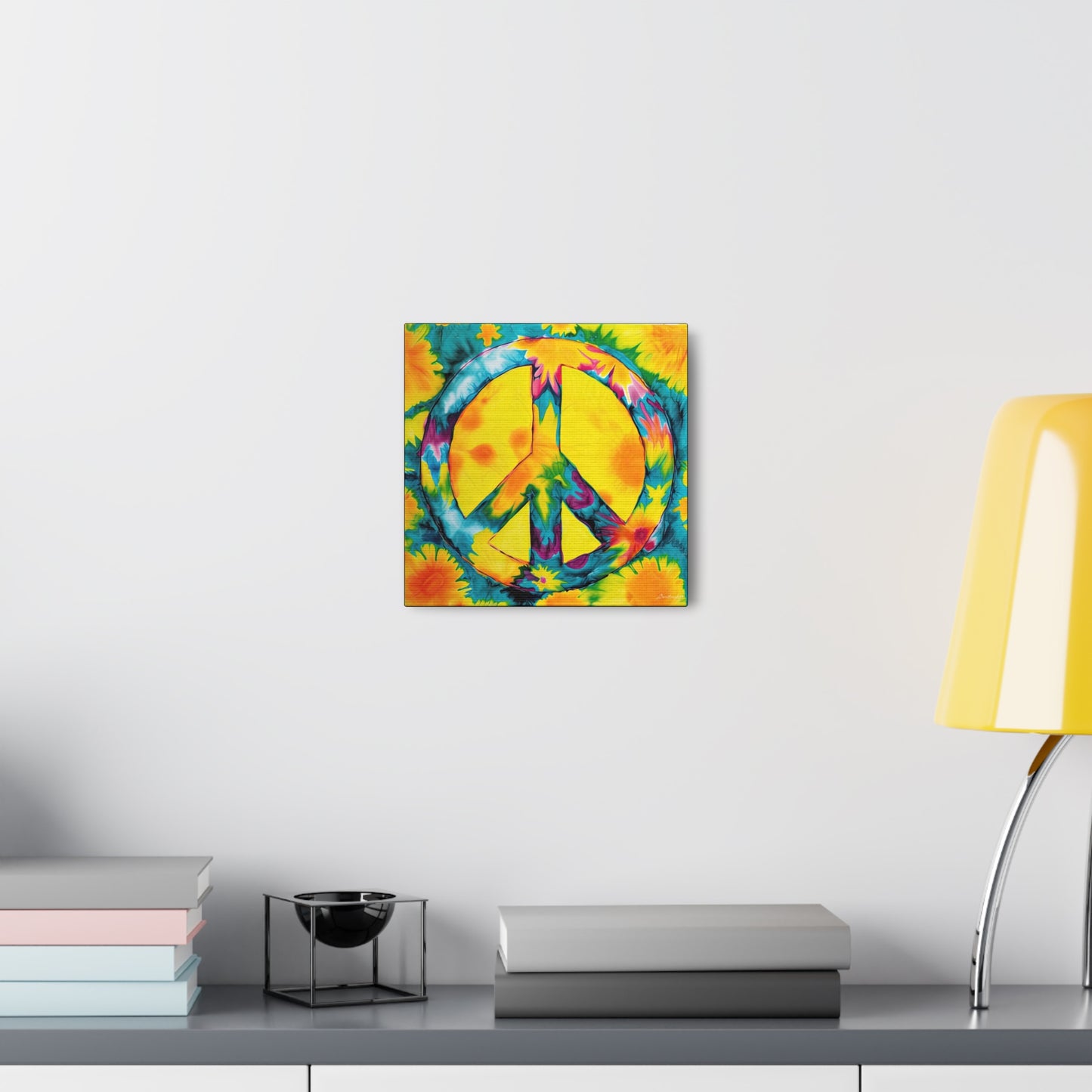 Coolio Tie Dye Hippie Peace Sign 10 Canvas Gallery Wraps