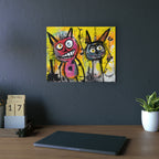 Abstract Multi Colored Cats With Yellow Background By DaFlowerChild Aluminum Composite Panels