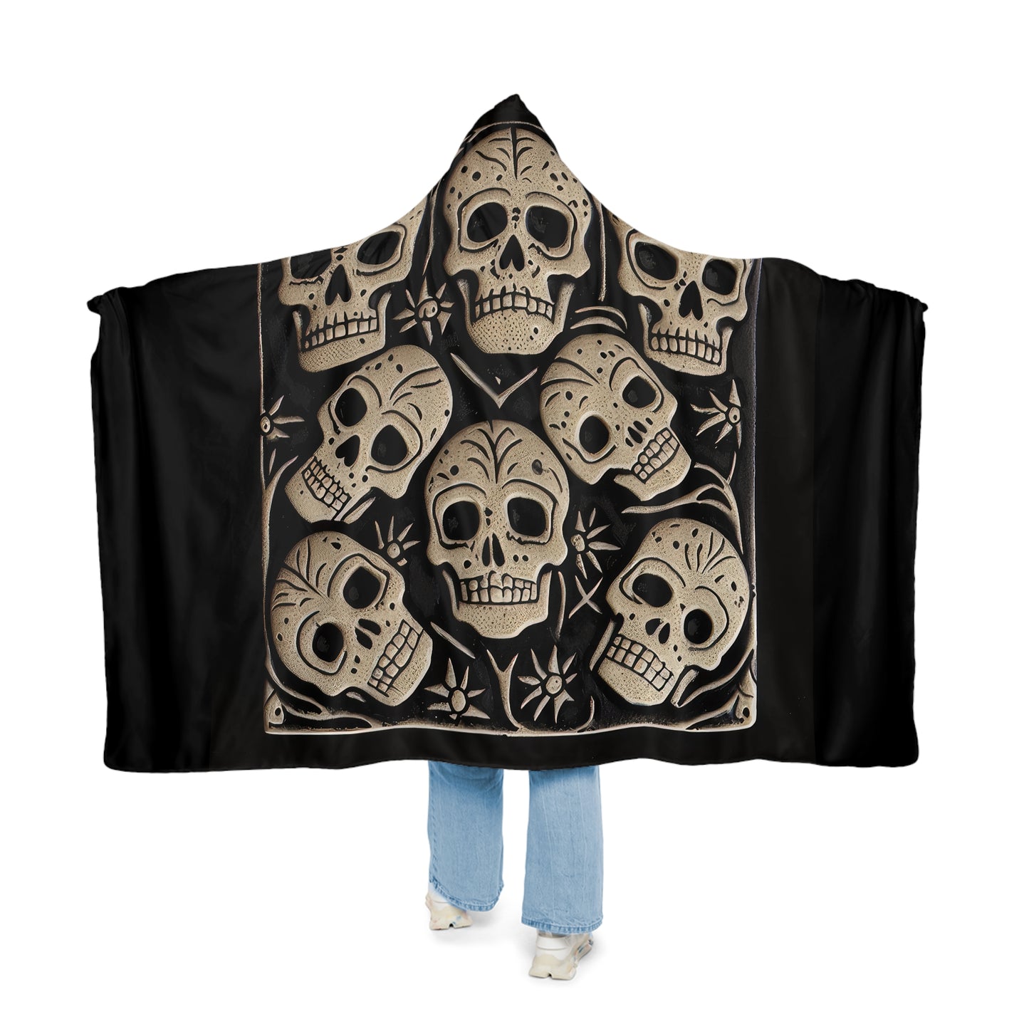 Chrome Silver Skulls 3 Snuggle Blanket