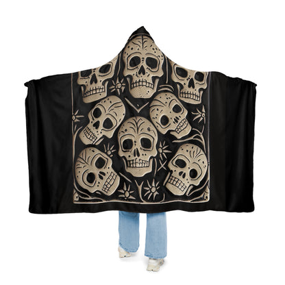 Chrome Silver Skulls 3 Snuggle Blanket