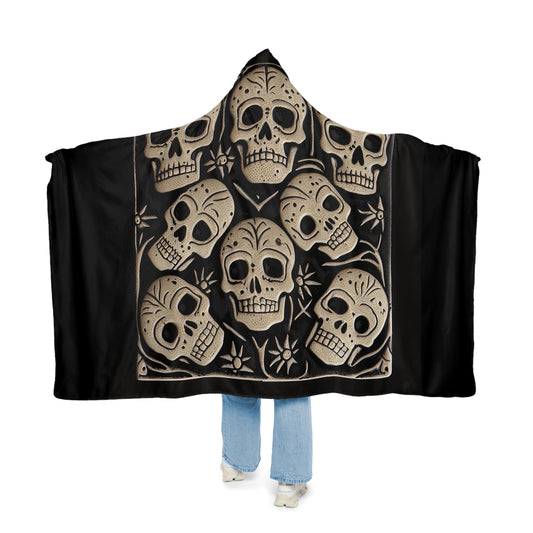 Chrome Silver Skulls 3 Snuggle Blanket