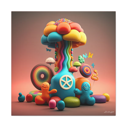 Gummy-Candy Style Mushroom Fun Bliss Canvas Gallery Wraps