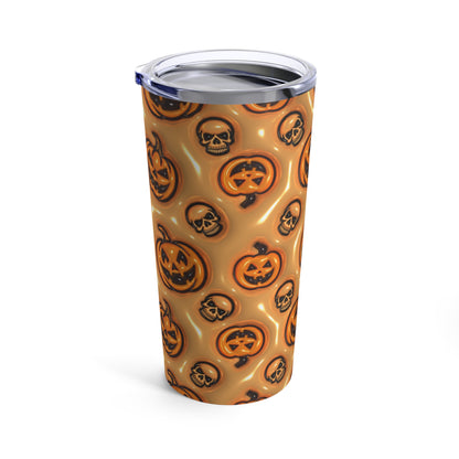 Orange Pumpkins With Skulls With Orange Background 3-D Puffy Halloween by  Mulew Art Tumbler 20oz