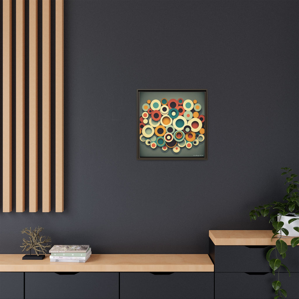 Gathered Circles, Matte Canvas, Framed (Multi-color)