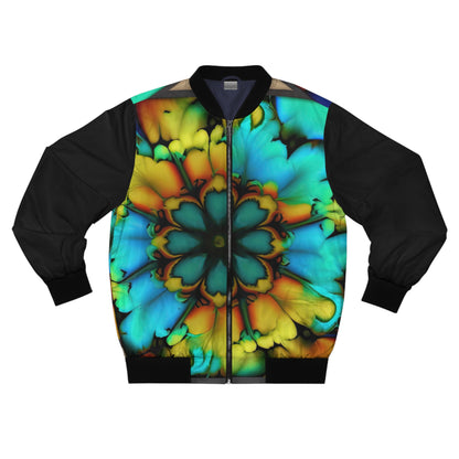 Bold And Beautiful Tie Dye B 3 Blue Yellow Men's Bomber Jacket (AOP)