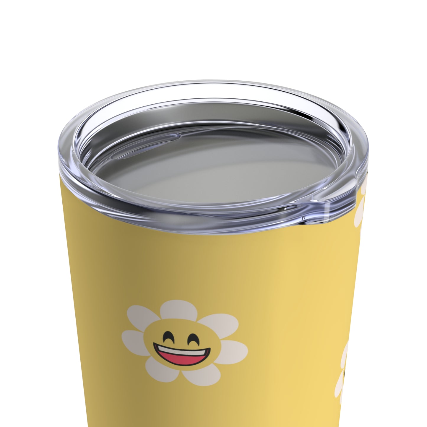Smiley Face Flowers With Yellow Background By SimiswimStudio Tumbler 20oz