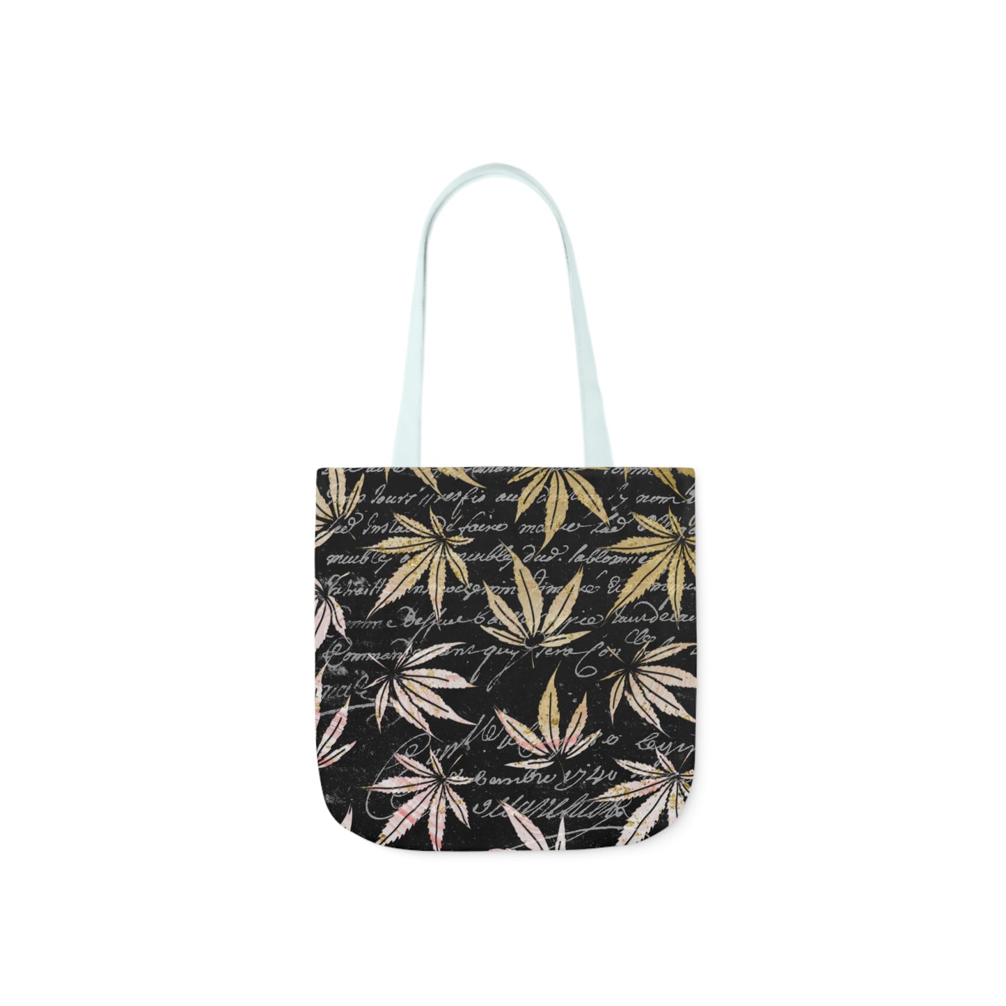 Gold And Black 420 Weed Marijuana Leaf Polyester Canvas Tote Bag (AOP)