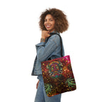 Groovy Island Man Smoking With Marijuana Pot Weed 420 Hands Polyester Canvas Tote Bag (AOP)