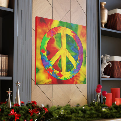 Coolio Tie Dye Hippie Peace Sign 2 Canvas Gallery Wraps