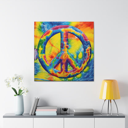 Coolio Tie Dye Hippie Peace Sign 4 Canvas Gallery Wraps