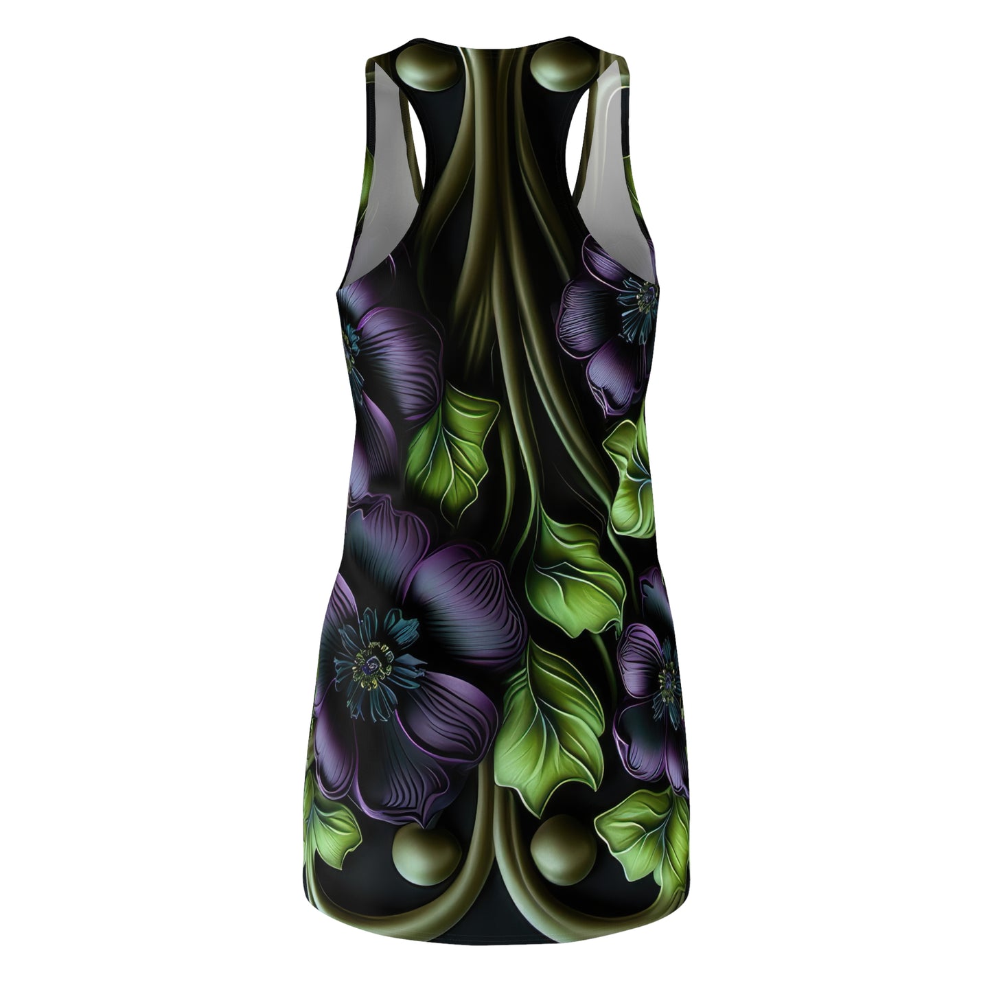 Gothic Bold & Beautiful flower floral Style 4 A, Women's Cut & Sew Racerback Dress (AOP)