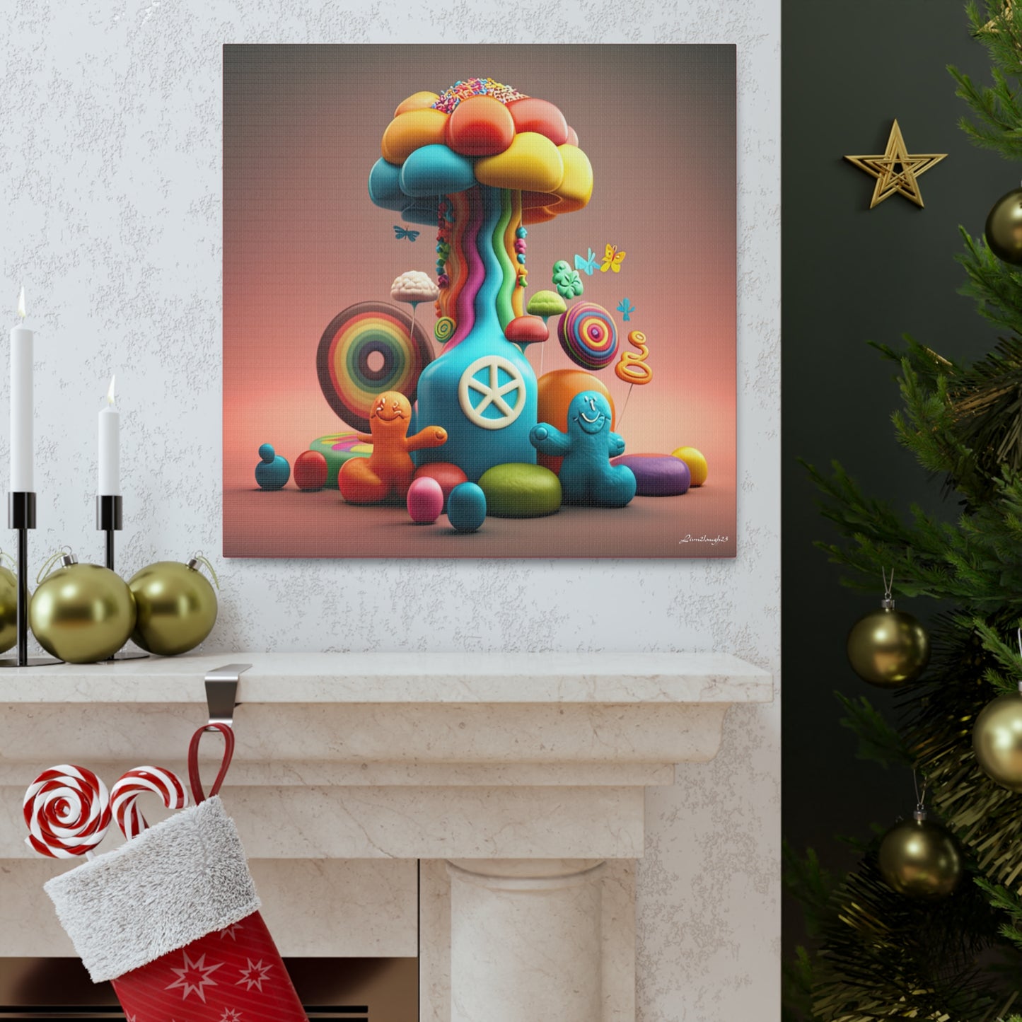 Gummy-Candy Style Mushroom Fun Bliss Canvas Gallery Wraps