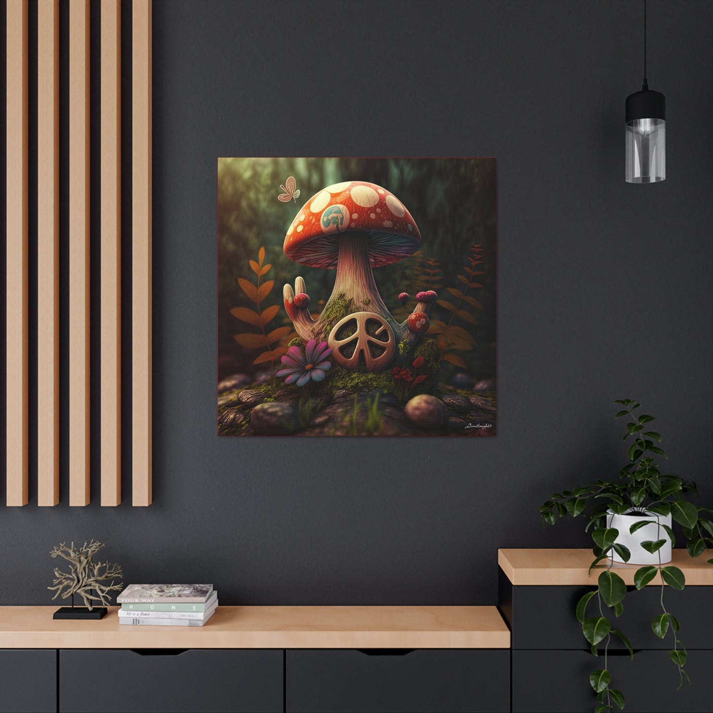 Beautiful Forest Round Peace Sign 7  Canvas Gallery Wraps