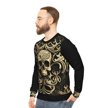 Metallic Chrome Skulls and classic Designed Background Style 8 Lightweight Sweatshirt (AOP)