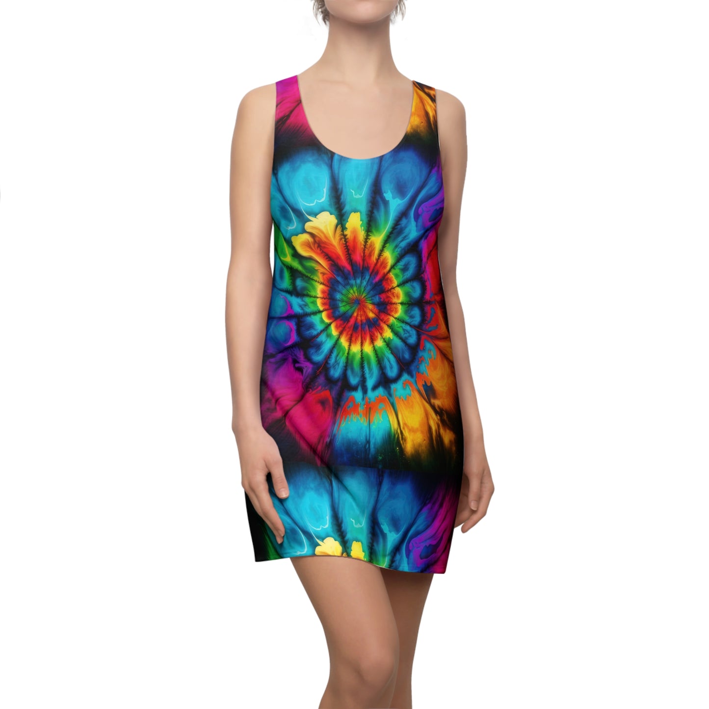 Bold And Beautiful Tie Dye Style Two C, Women's Cut & Sew Racerback Dress (AOP)