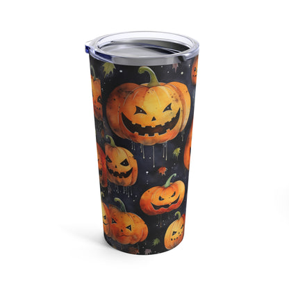 Fall -Halloween Smiling Bold Orange Pumpkin Patch By giraffecreativestudio Tumbler 20oz