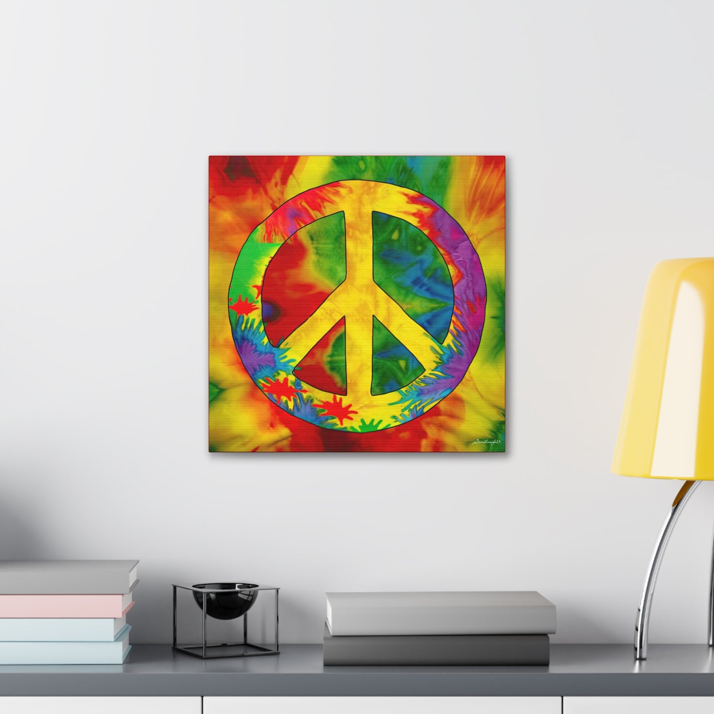 Coolio Tie Dye Hippie Peace Sign 2 Canvas Gallery Wraps