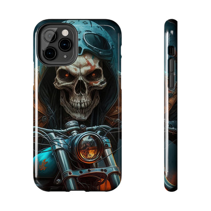 Skull Motorcycle Rider, Ready to Tear Up Road On Beautiful Bike 4 Tough Phone Cases