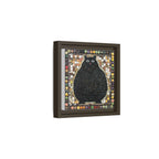 "Playful Black Cat Mosaic", Framed Mosaic Cat Art Print — Colorful Modern Wall Canvas
