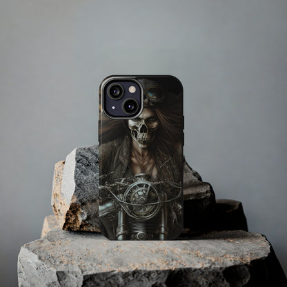 Skull Motorcycle Rider, Ready to Tear Up Road On Beautiful Bike 10 Tough Phone Cases