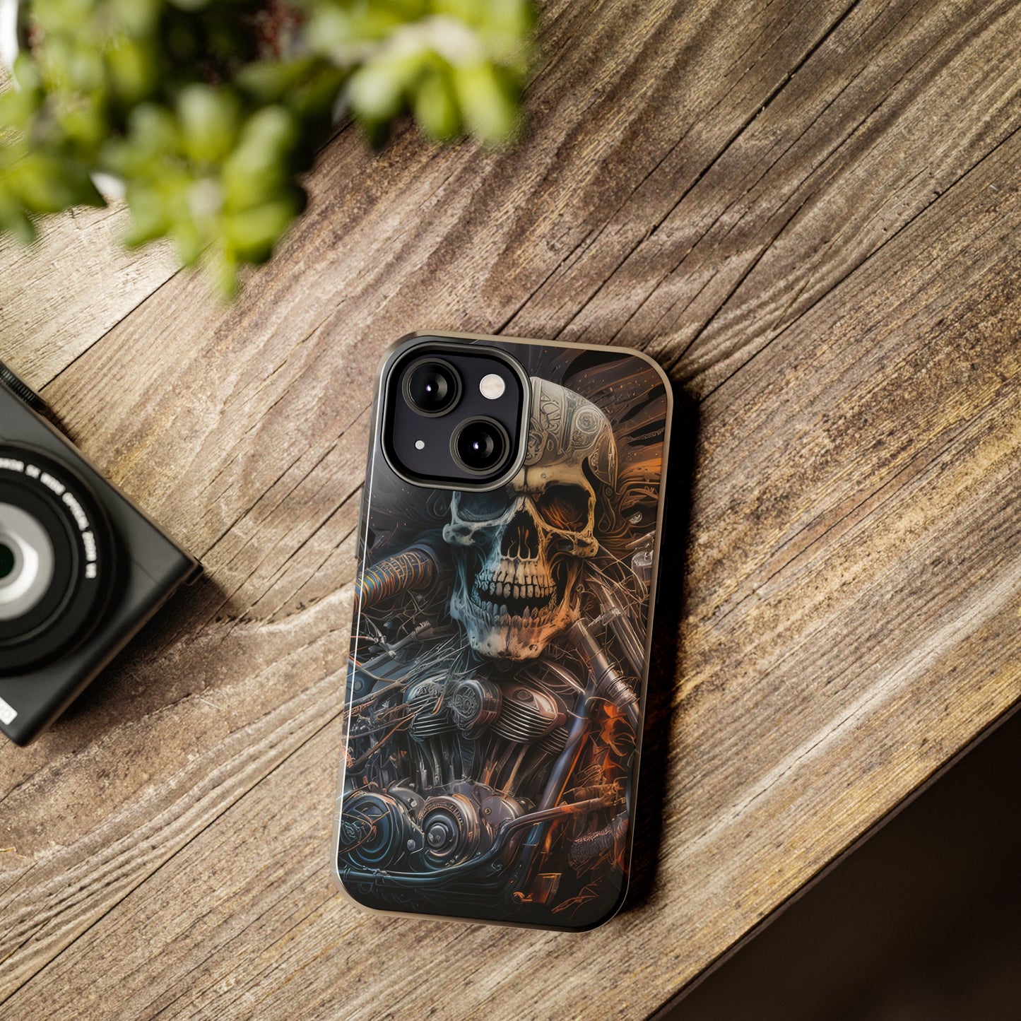 Skull Motorcycle Rider, Ready to Tear Up Road On Beautiful Bike 8 Tough Phone Cases