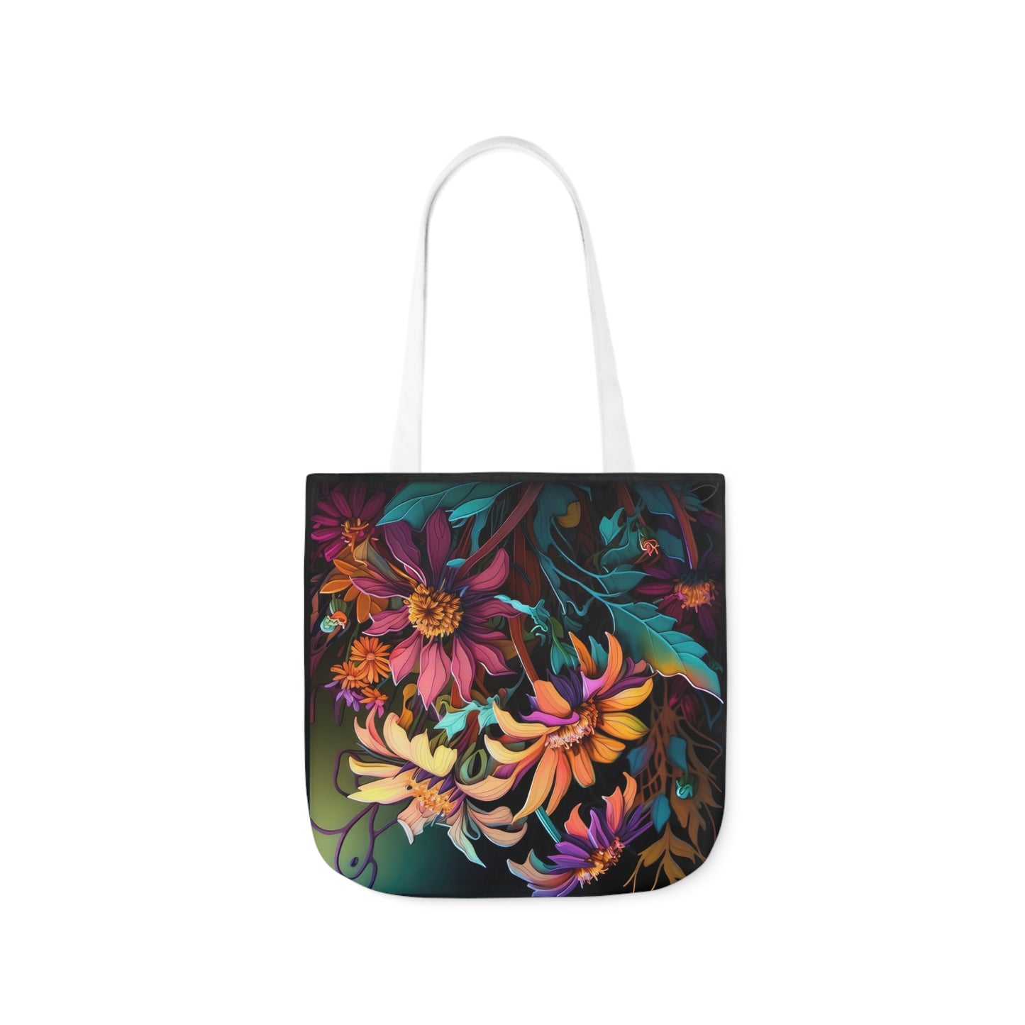 Bold And Beautiful Flowers Style Three Polyester Canvas Tote Bag (AOP)