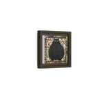 "Playful Black Cat Mosaic", Framed Mosaic Cat Art Print — Colorful Modern Wall Canvas