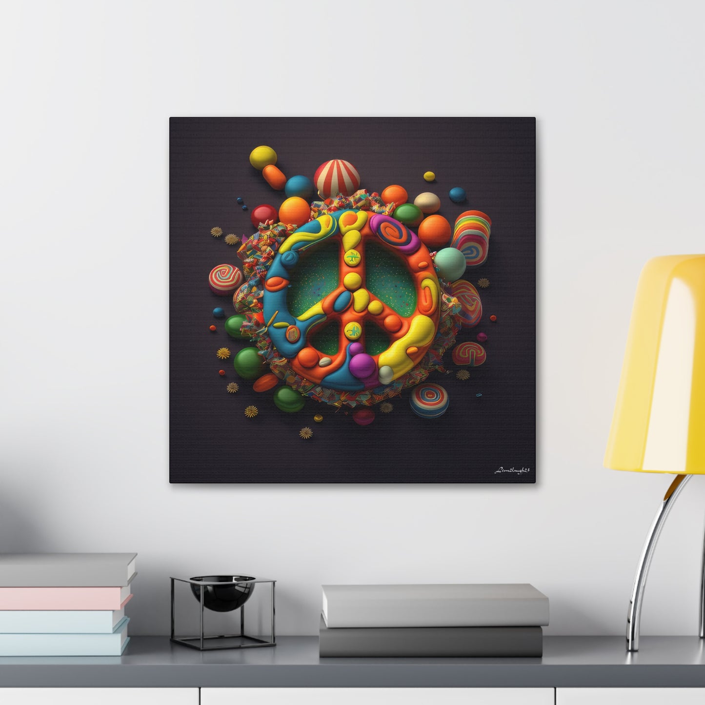 Fantastic Gummie Hippie Peace Sign 5 Canvas Gallery Wraps