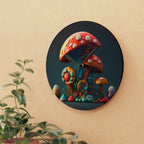 Hippie Mushroom Color Candy Style Design Style 4 Acrylic Wall Clock