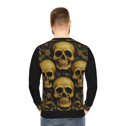 Metallic Chrome Skulls and classic Designed Background Style 15 Lightweight Sweatshirt (AOP)