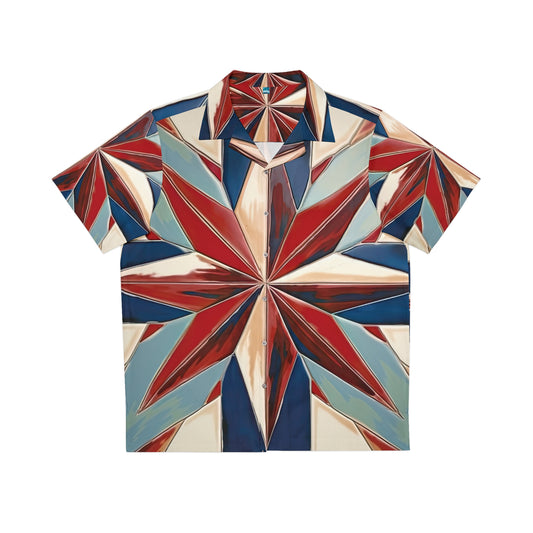 Beautiful Stars Abstract Star Style Red, White, And Blue Men's Hawaiian Shirt (AOP)