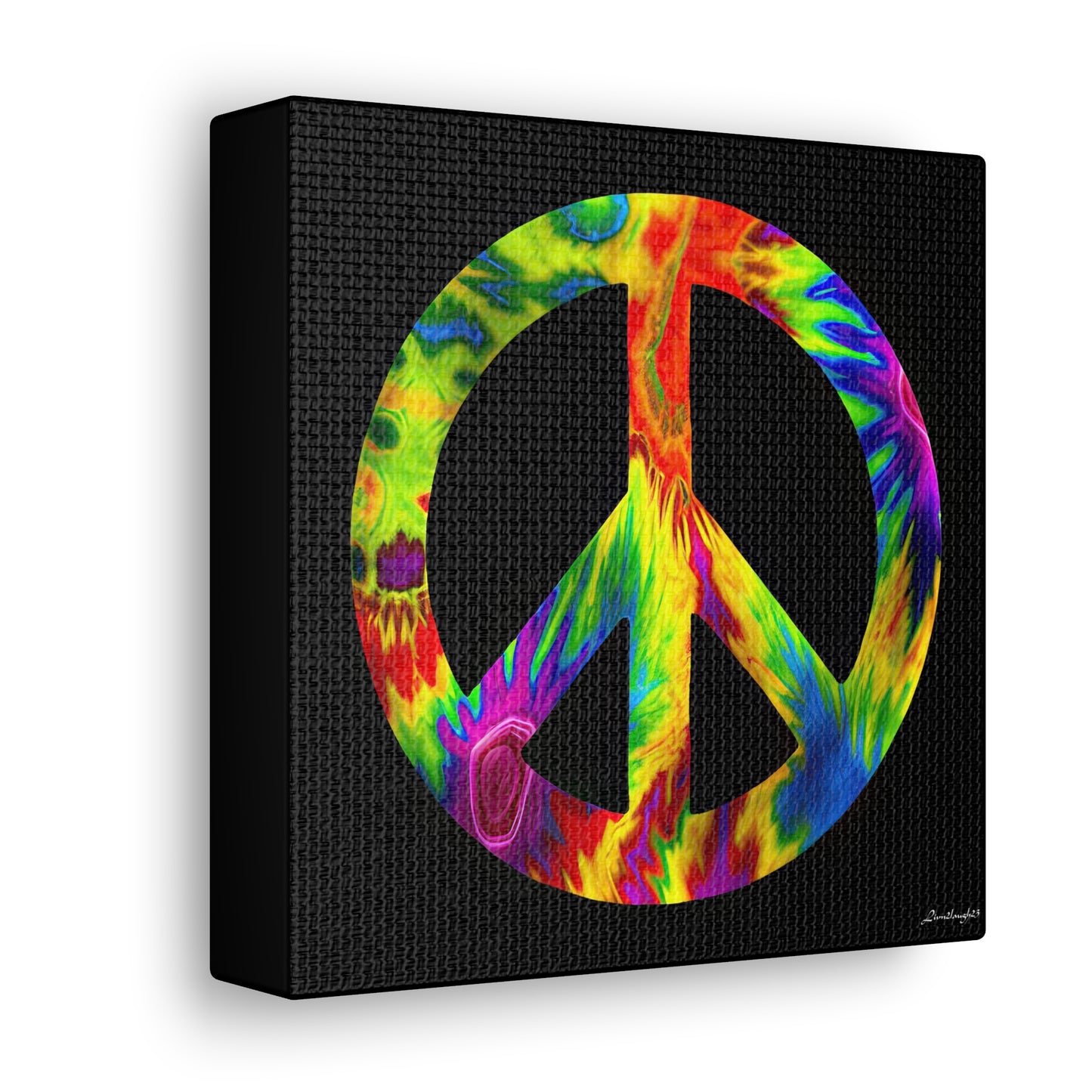 Coolio Tie Dye Hippie Peace Sign 6 Canvas Gallery Wraps