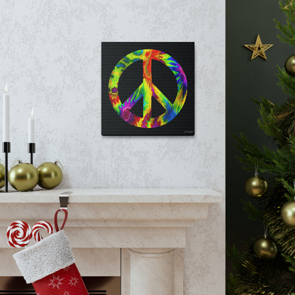 Coolio Tie Dye Hippie Peace Sign 6 Canvas Gallery Wraps