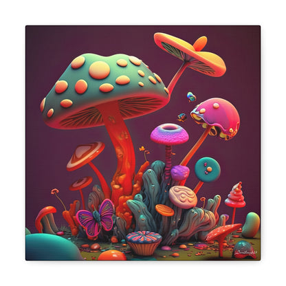 Beautiful Mushroom Luminating Colorful Bliss 2 Canvas Gallery Wraps