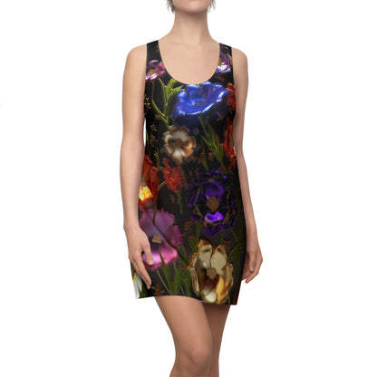 Bold & Beautiful & Metallic Wildflowers, Gorgeous floral Design, Style 7 Women's Cut & Sew Racerback Dress (AOP)