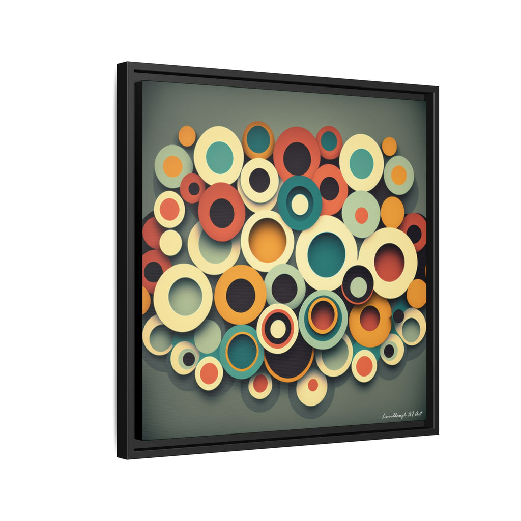 Gathered Circles, Matte Canvas, Framed (Multi-color)