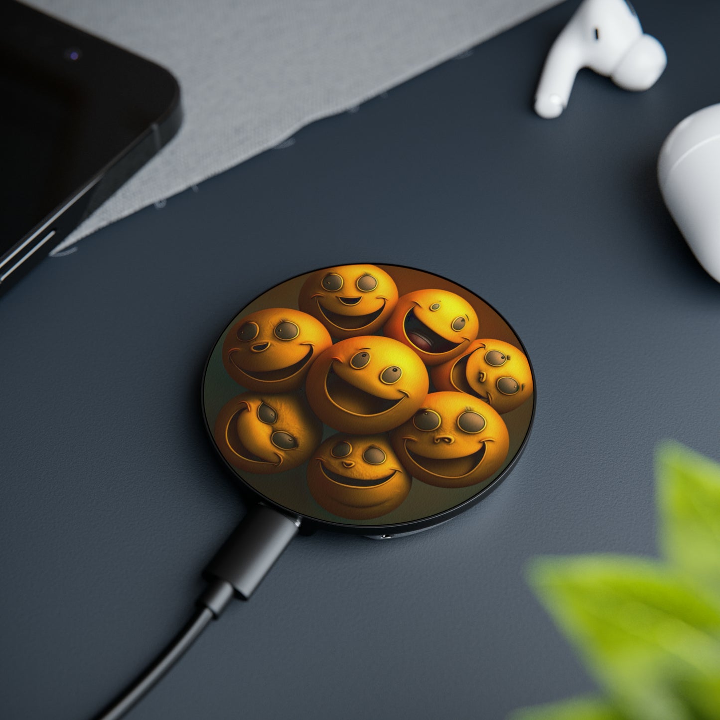 Bold And Beautiful Tie Dye Happy Face Style 4 Magnetic Induction Charger