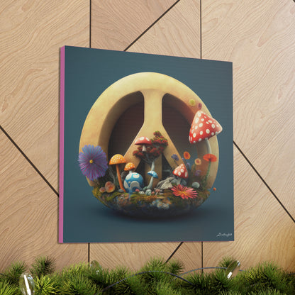 Beautiful Forest Round Peace Sign 3 Canvas Gallery Wraps