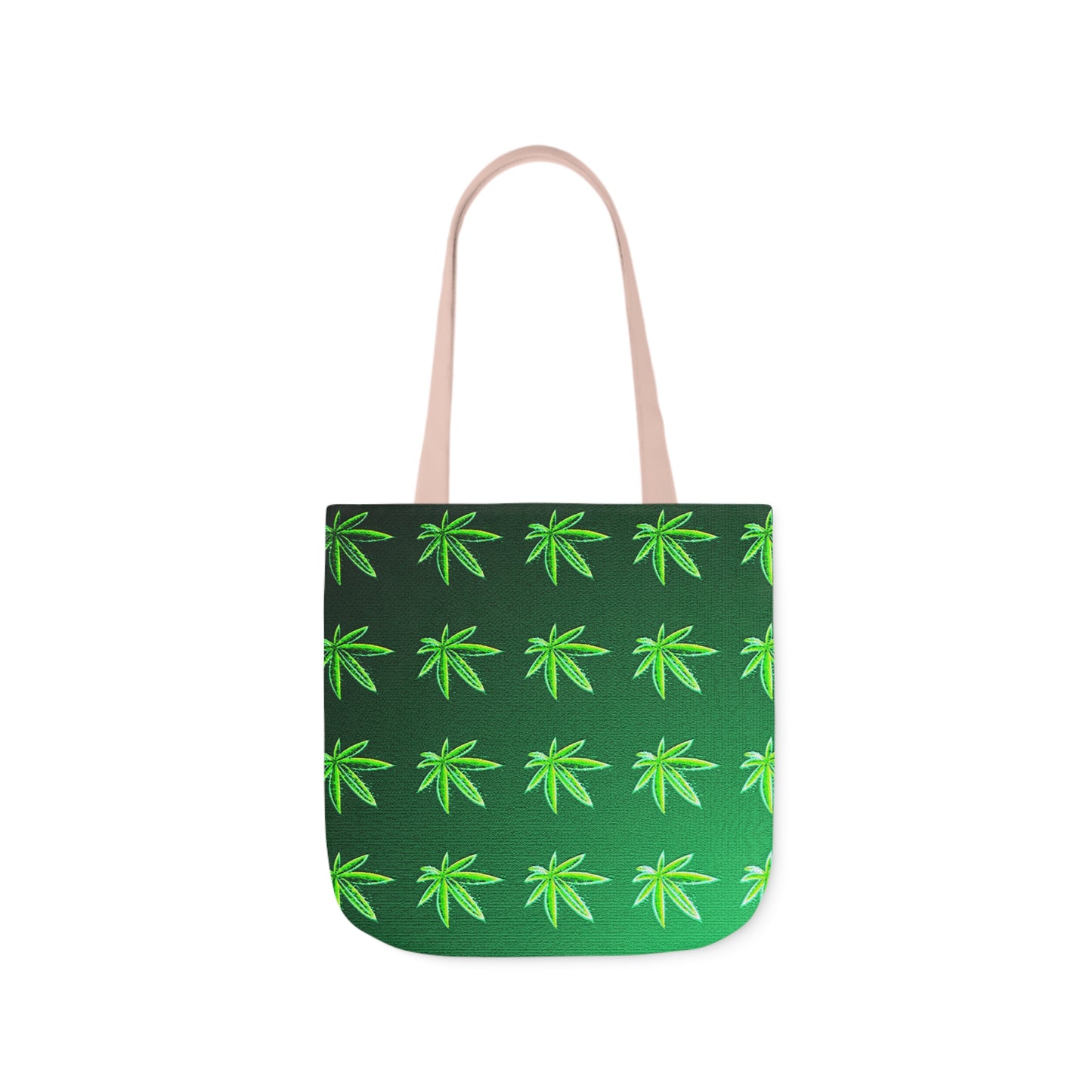 Green Leaf Marijuana Pot Weed Leaf 420 Polyester Canvas Tote Bag (AOP)