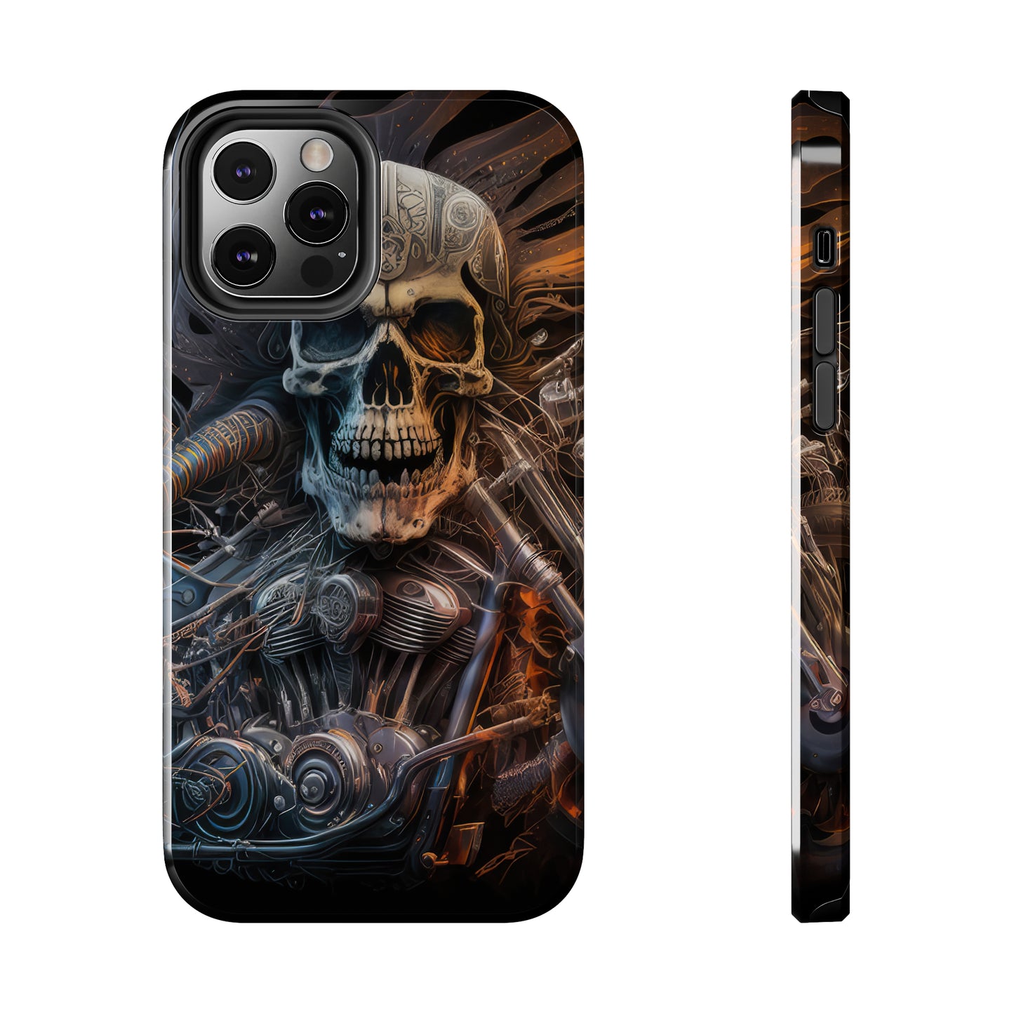 Skull Motorcycle Rider, Ready to Tear Up Road On Beautiful Bike 8 Tough Phone Cases