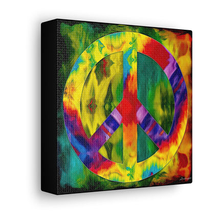 Coolio Tie Dye Hippie Peace Sign 9 Canvas Gallery Wraps