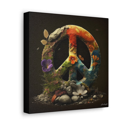 Beautiful Forest Round Peace Sign  8 Canvas Gallery Wraps