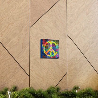 Coolio Tie Dye Hippie Peace Sign 3 Canvas Gallery Wraps