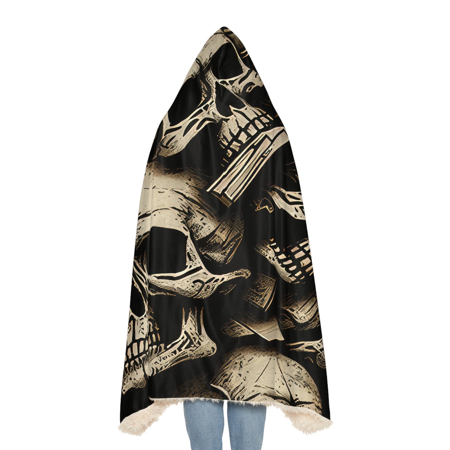 Deeply Detailed Green, Yellow And Grey Skulls Cement Background Snuggle Blanket