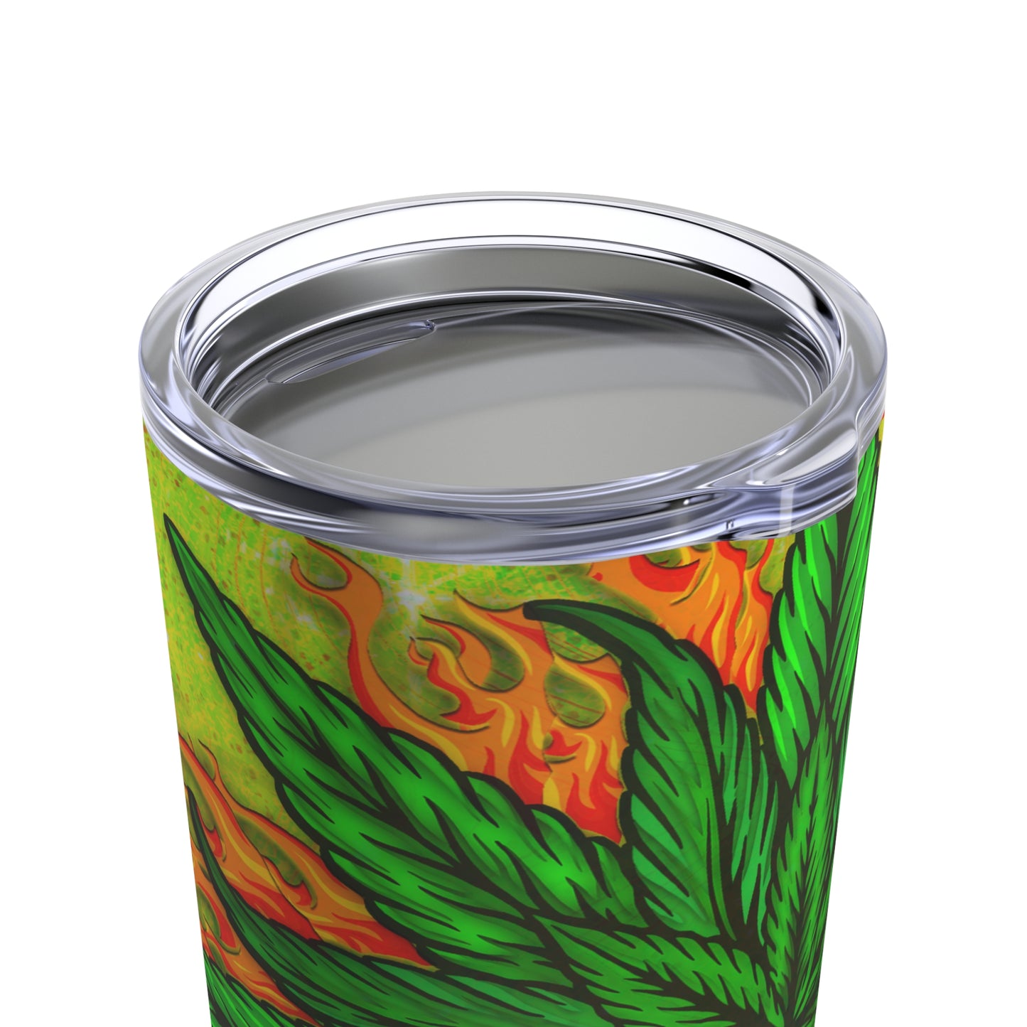 Amazing Orange Green Collage Marijuana Elegantly Designed 420 Weed Tumbler 20oz