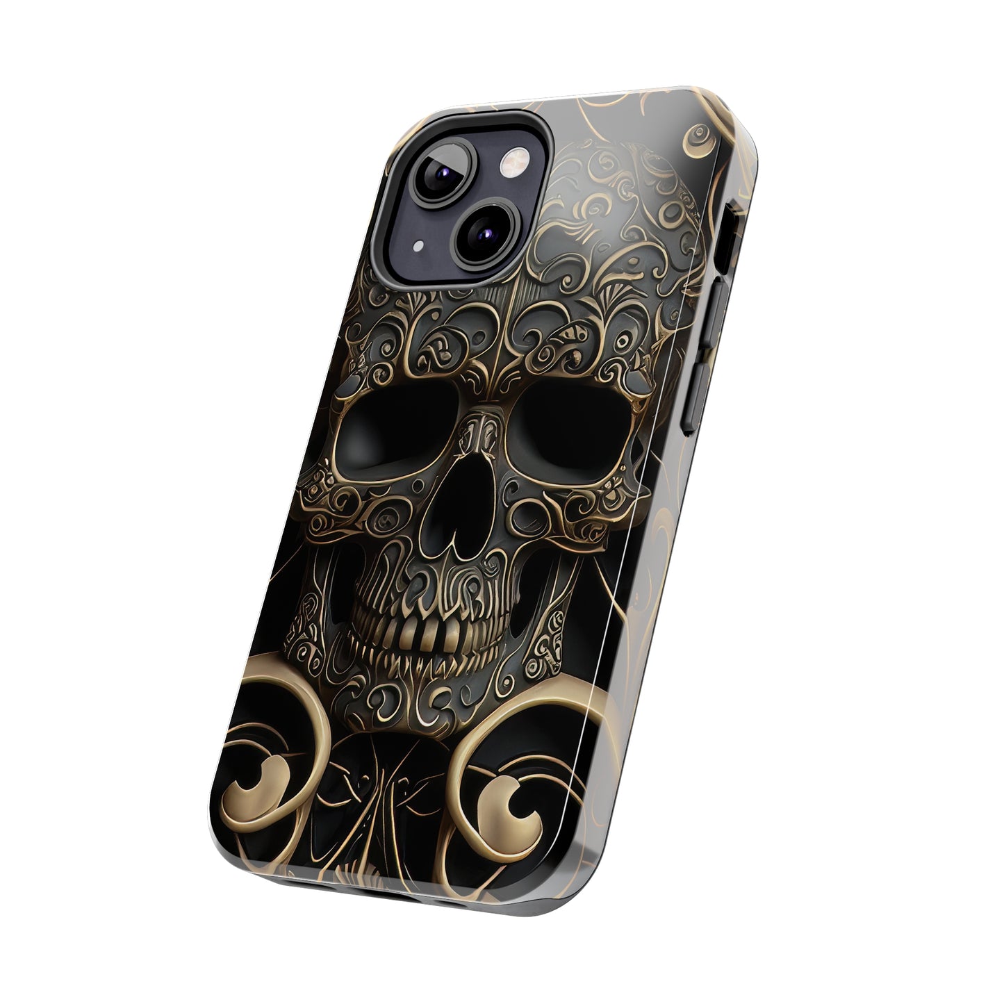 Metallic Chrome Skulls and classic Designed 2 Tough Phone Cases