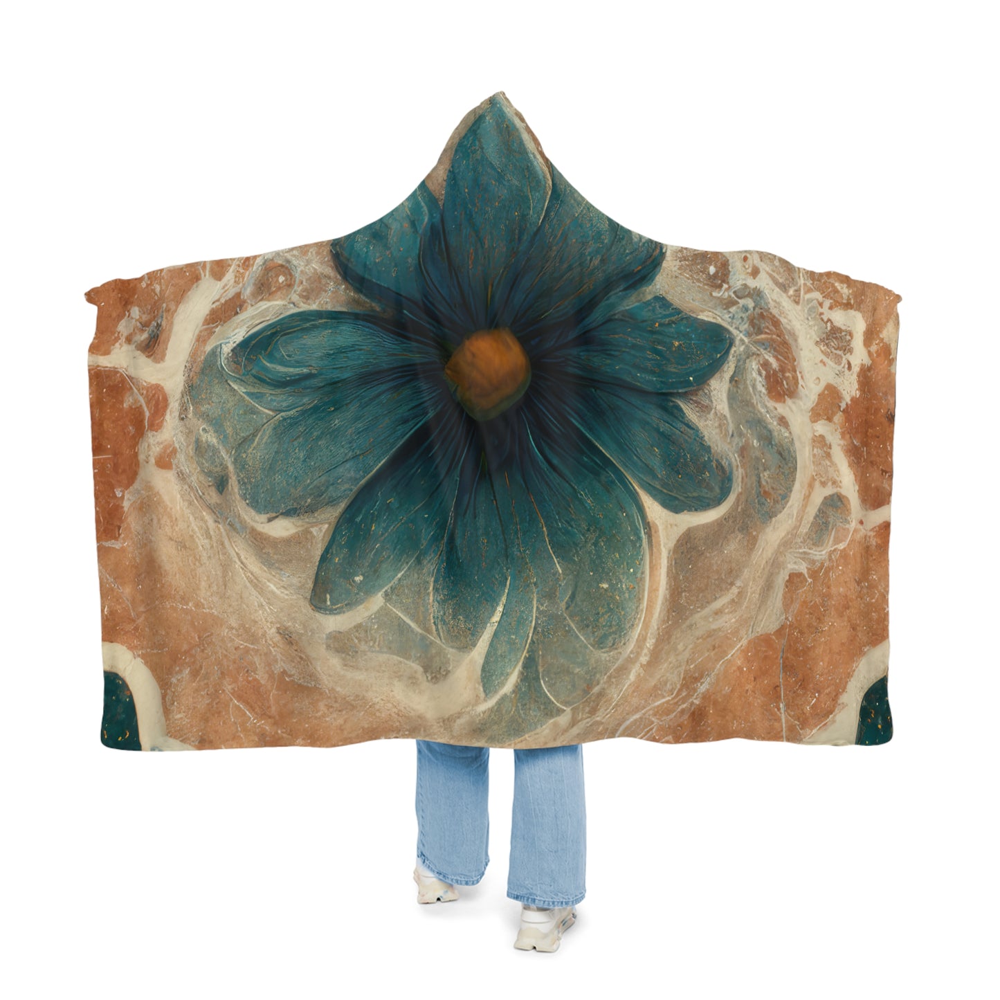 Bold And Beautiful White, Grey And Blue Floral Style 2 Snuggle Blanket